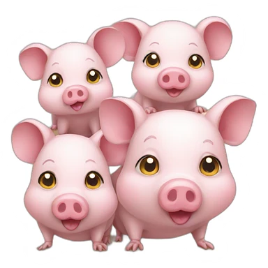 Mouse with two pigs sticker