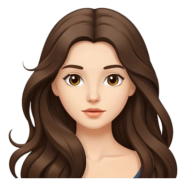 Brunette model with long flowing hair sticker