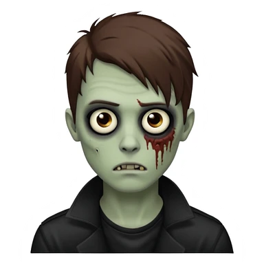 zombie, emo guy, with dark circles under his eyes and brown hair down to his cheekbones sticker