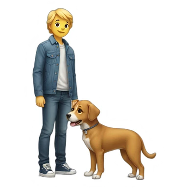 Dog standing on kid sticker