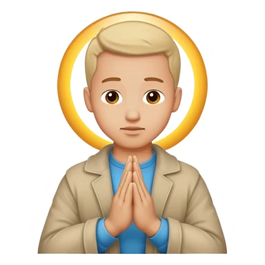 make praying man emoji looks exactly using default iphone emoji icons like man, and pray hands sticker