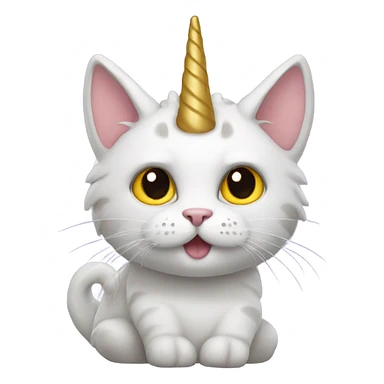 Cat with a unicorn horn sticker