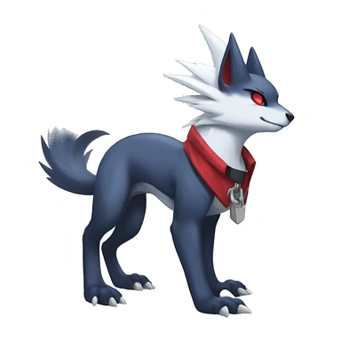 Cool Edgy Nargacuga-Absol-Zangoose-Sneasel-Quilava with a collar on, full body sticker