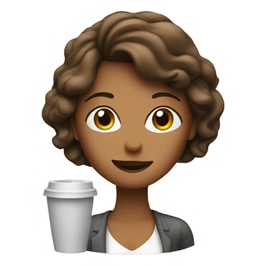 Lady getting coffee sticker