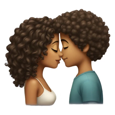 latina girl and curly haired boy kissing sticker