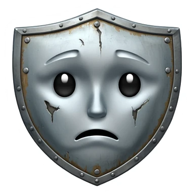 you know the emoji "sadge". i want a shield with that same expression and face :shieldge: like a sad shield but it needs to be sad not smiling sticker