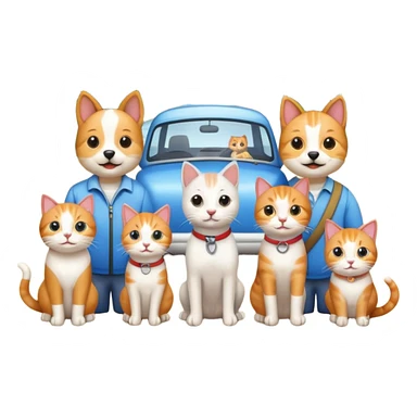 tour group with one dog and two cats sticker
