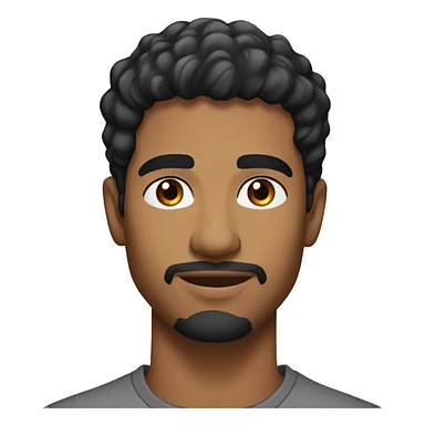 A 24 year old, north african man, with short black hair, with stubble facial hair,   with brown eyes wearing a t-shirt. sticker