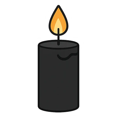 black candle, digital illustration sticker