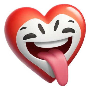 Heart with tongue sticking out  sticker