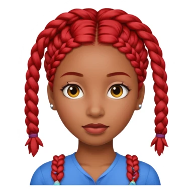 A pretty brown girl with red braids sticker