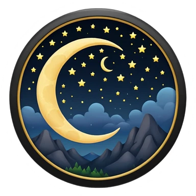 evening with crescent moon sticker
