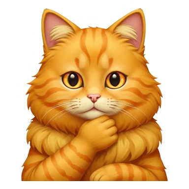 Yellow Cat holding his chin  sticker