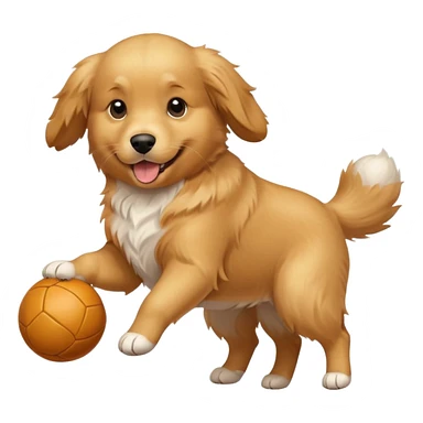 golden retriever playing balls sticker