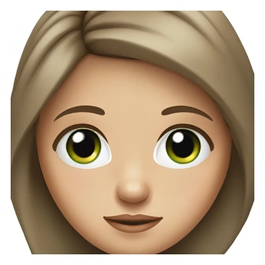 a girl with green-blue eyes, brown hair and long eyelashes sticker