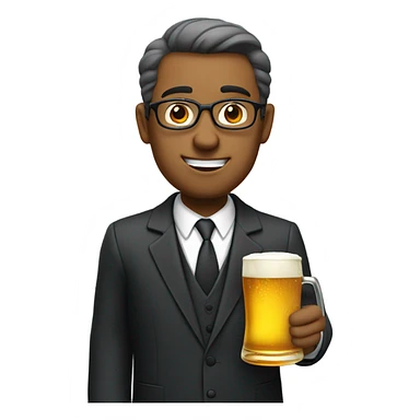 Lawyer drinking beer sticker