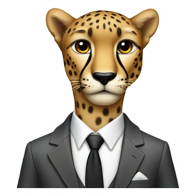 cheetah in a classic suit sticker