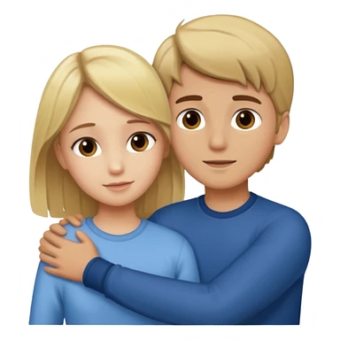 Amour à distance fille blonde et garçon brun tous les deux clair de peau  sticker