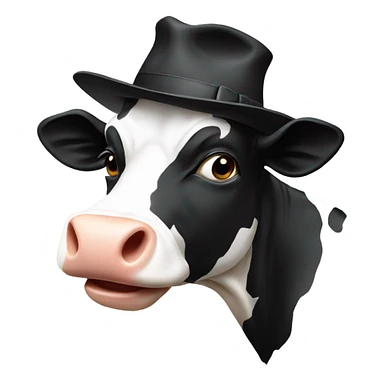 Cow with hat sticker