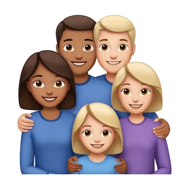 family posing for photo sticker