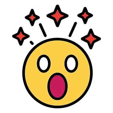 surprised face with rubies exploding sticker