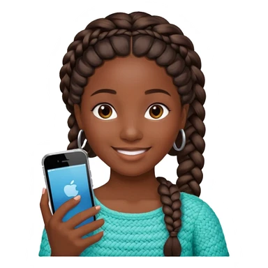 iphone 17 + a caribbean girl, no bathsuit just a regular girl with braid or nappy hair  sticker