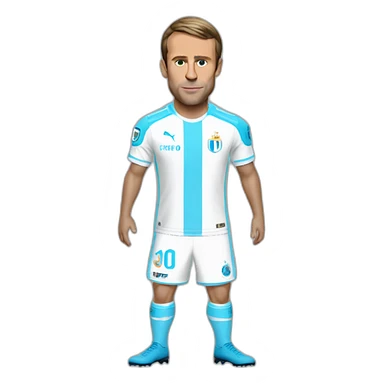 Emmanuel Macron in Olympique de Marseille kit sticker