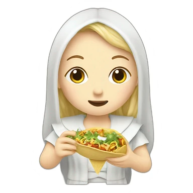 galadriel eating a taco sticker