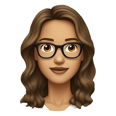 Jessica alba with glasses and brown hair  sticker