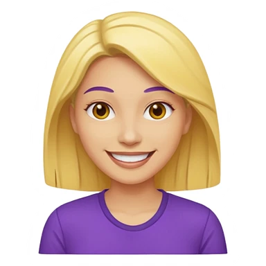 Yellow skin tone women in a purple shirt sticker