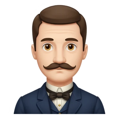 Man victorian style head sticker