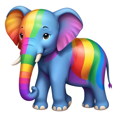 create an elephant that is rainbow sticker