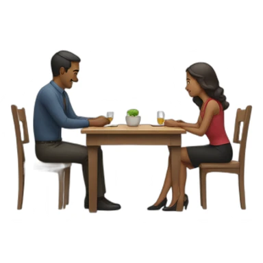 Two man and a woman at a table sticker