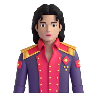 Michael Jackson upper body portrait with iconic outfit sticker