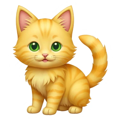 A cute cartoon yellow kitten sitting and wagging its tail. sticker