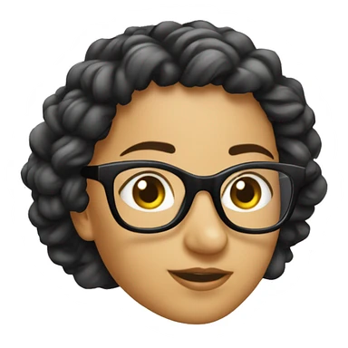 Donna capelli ricci neri con gli occhiali  sticker