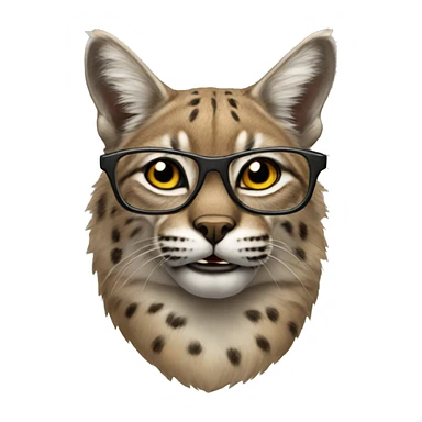 bobcat with glasses  sticker