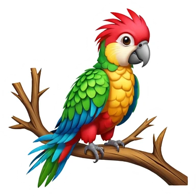 punk parrot, on tree sticker