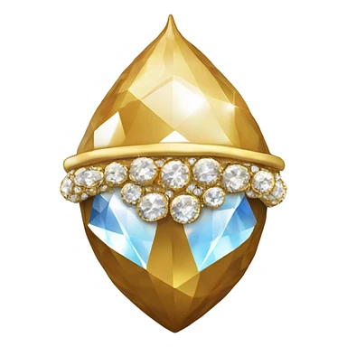 sparkling diamond Acorn, gold stem sticker