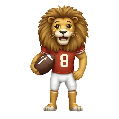 lion holding a football  sticker