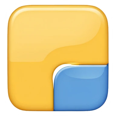 A emoji of a square ⬜ but half blue 🟦 and half yellow 🟨 sticker