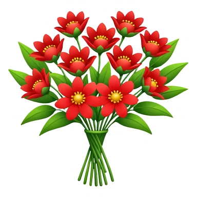 Red flower bouqet sticker