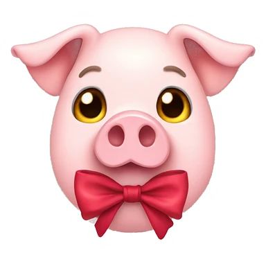 pig with a bow on  sticker