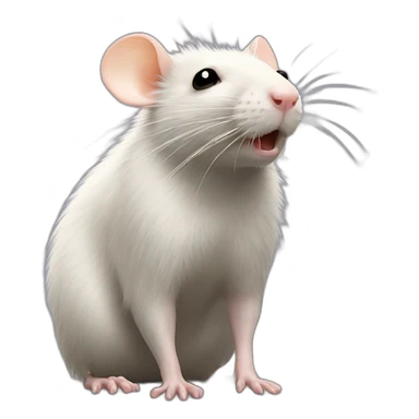 Rat standing up with long blond hair sticker