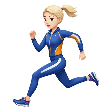 Beautiful girl with fair skin wearing sports suit running sticker