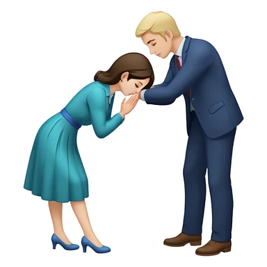 Woman bowing toman sticker