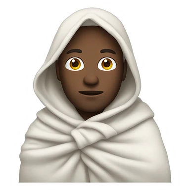 White man wrapped in blanket sticker