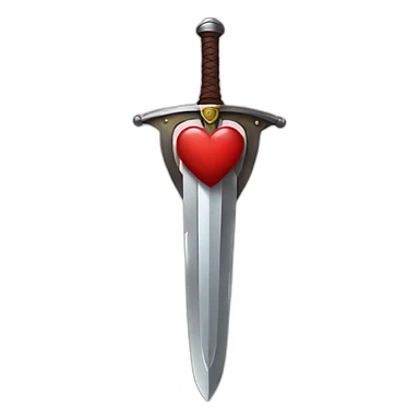 Heart and sword sticker