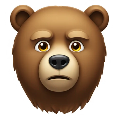 bear with a concerned face  sticker