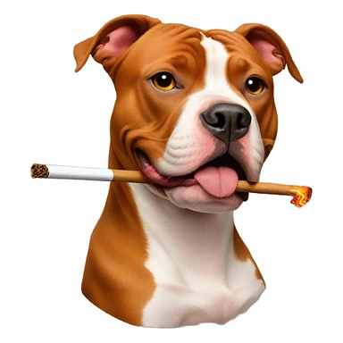 Red pit bull smoking a blunt  sticker